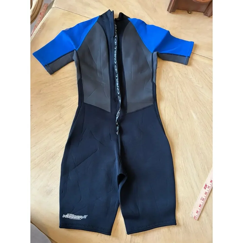Vintage O'Neill Hammer 2/1mm Spring Suit Wetsuit Adult M/L Black Blue Surf Beach
